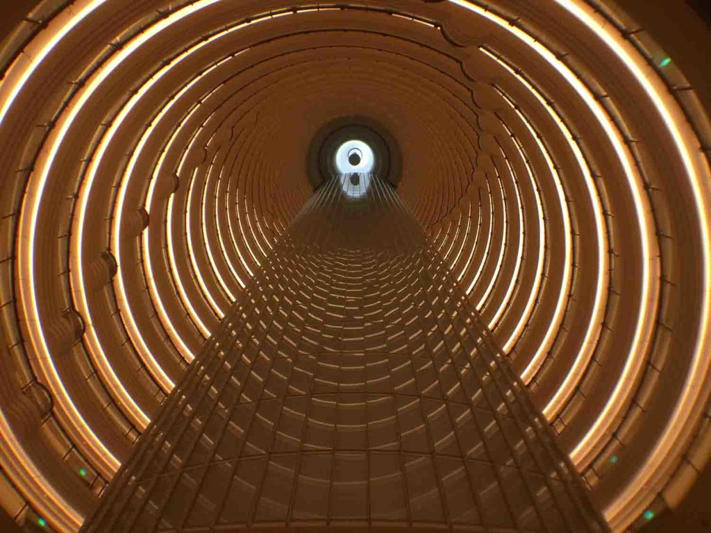 Vista de dentro do hotel em Xangai