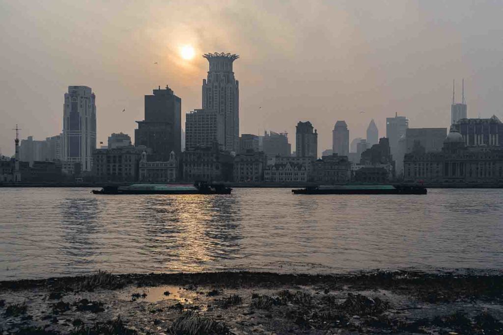 Vista do rio de Xangai