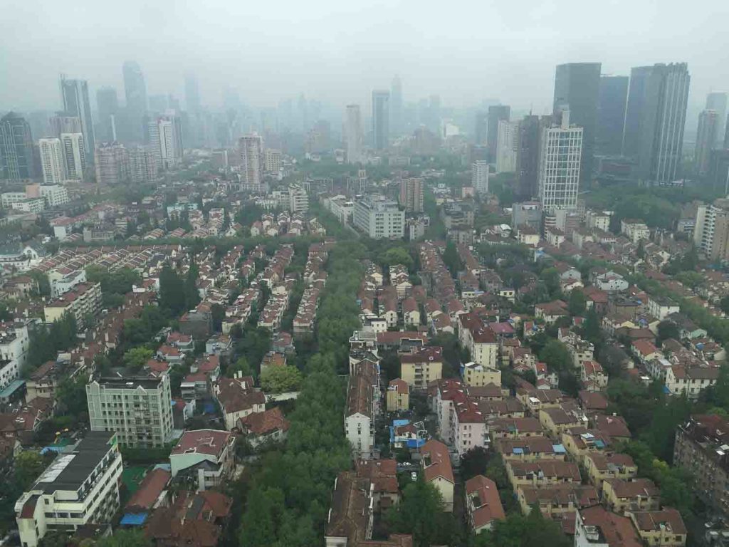 Vista aérea da cidade de Xangai