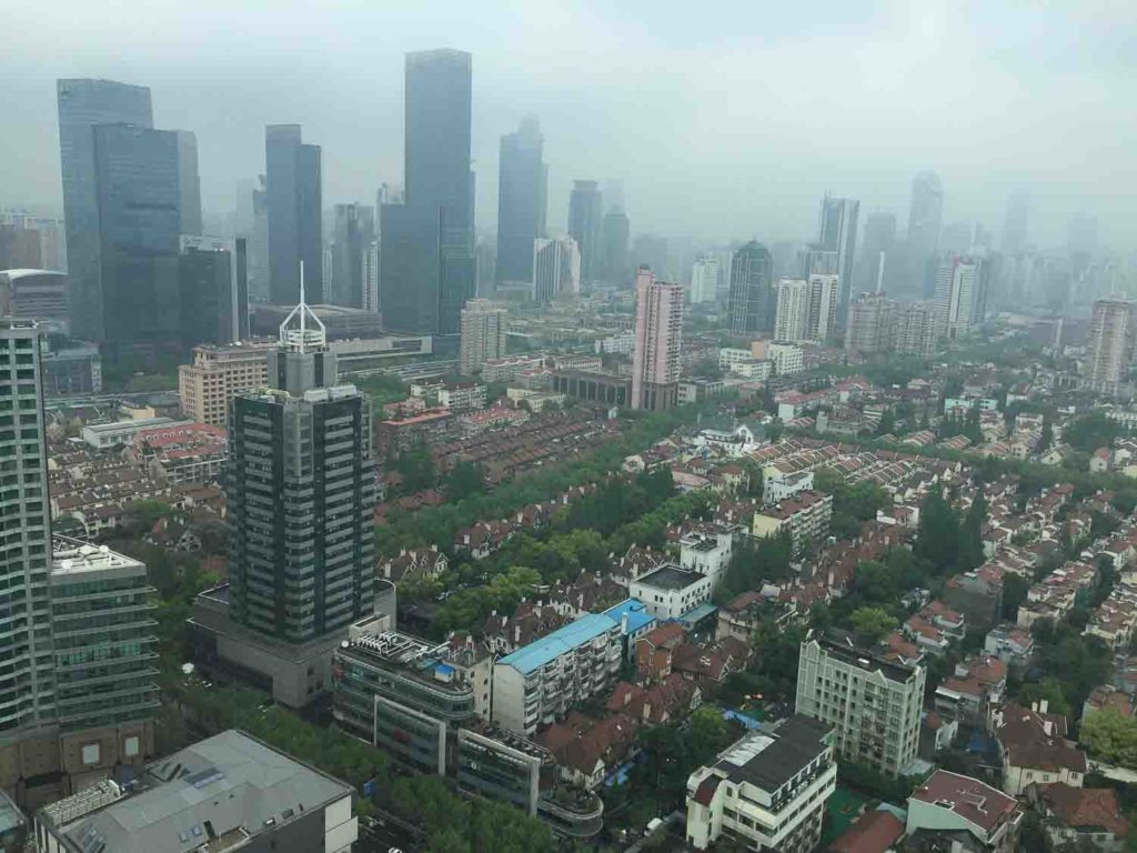 Vista aérea da cidade de Jinan